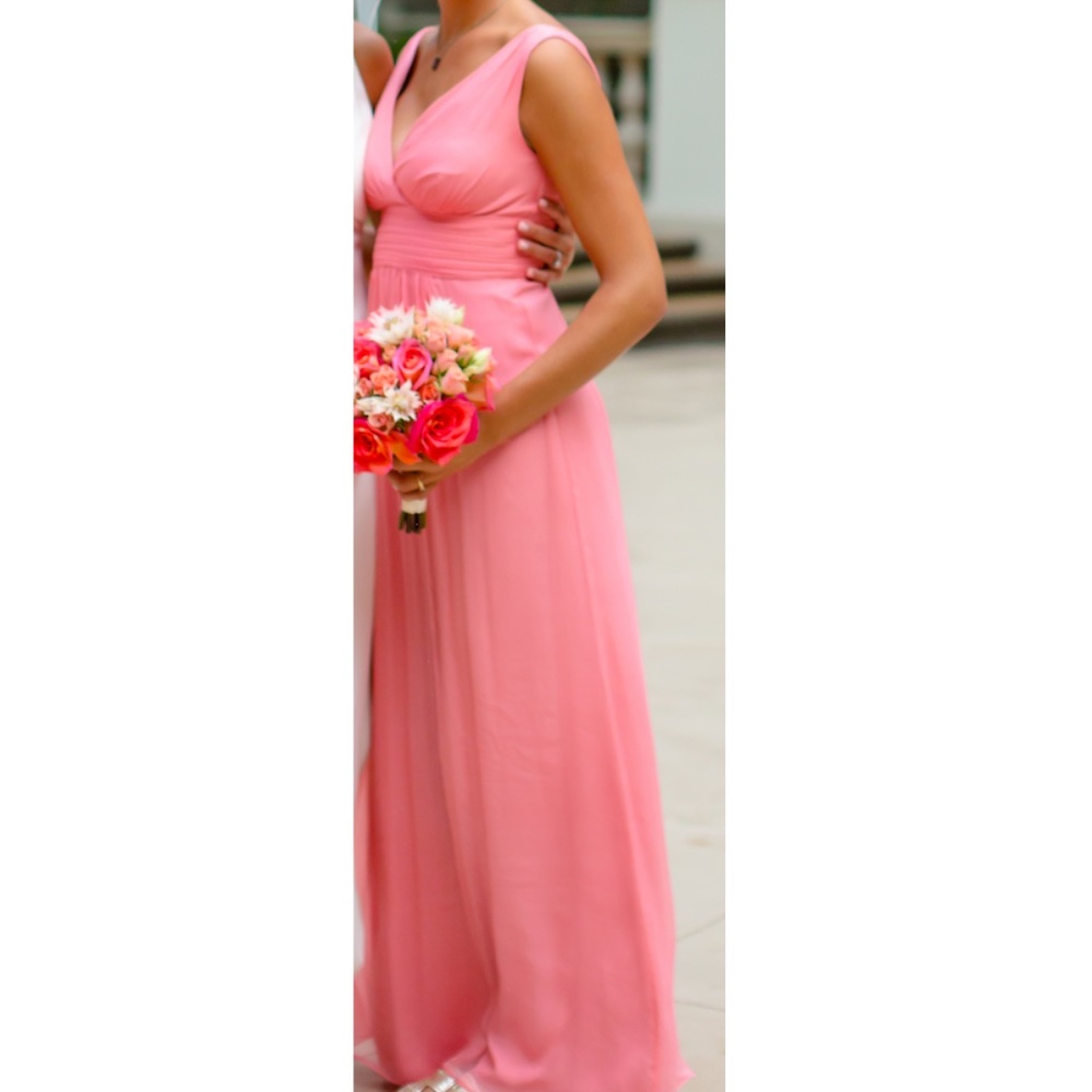 Amsale Bridesmaid Dress; Coral Altered Height 5'8"
